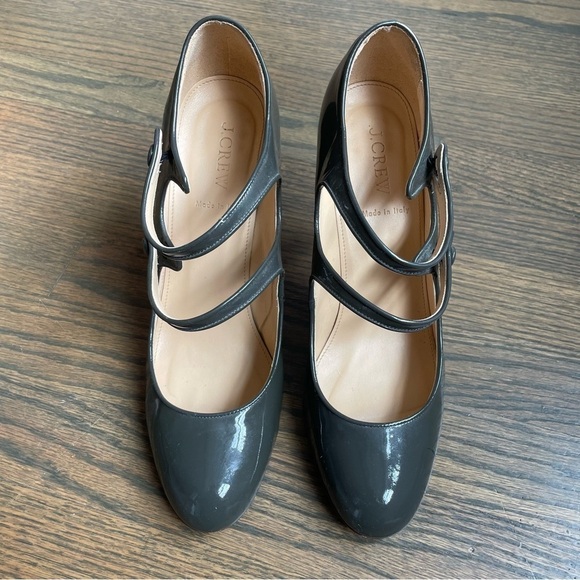 J. Crew Mona Mary Jane Pumps Heel Dark Gray Size 10 - Picture 3 of 13